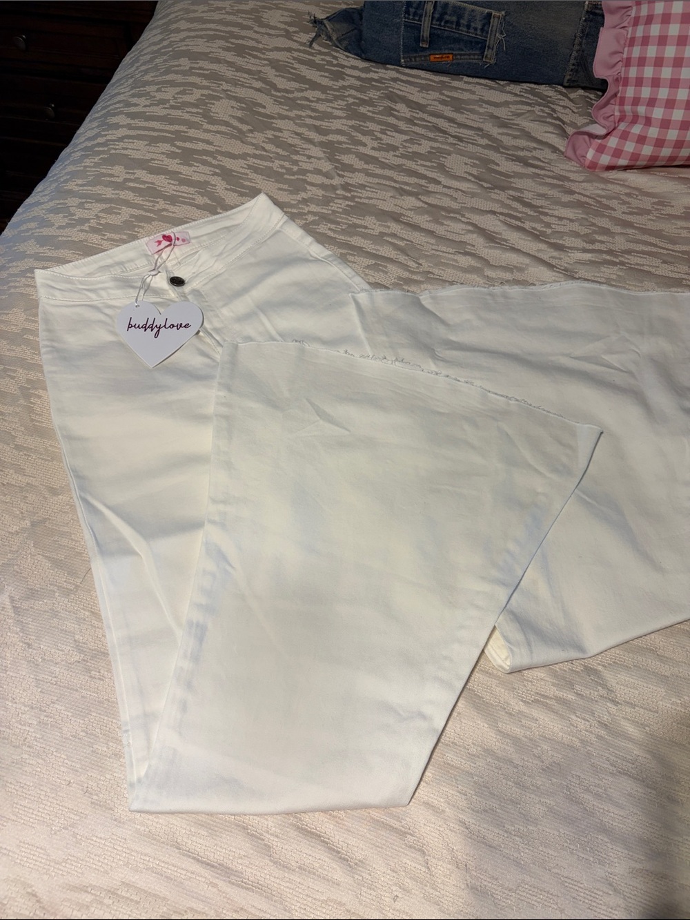 Buddy Love White Flare Jeans for Women